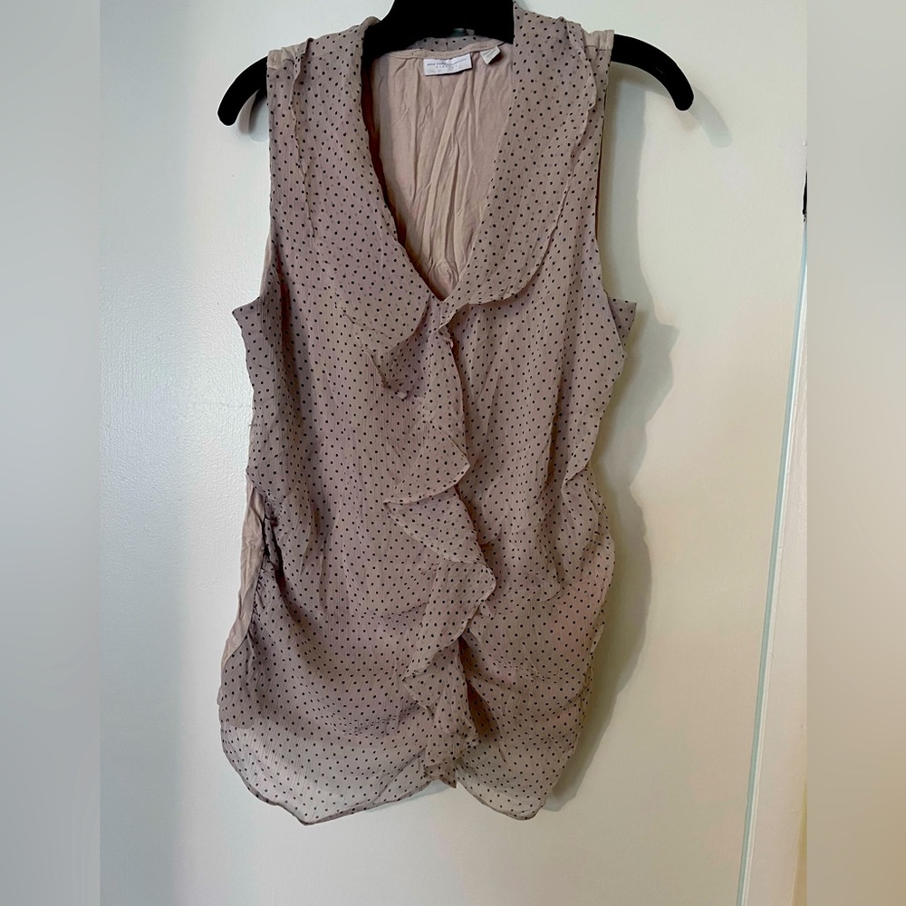 NY&Co Nude Polka Dot Blouse